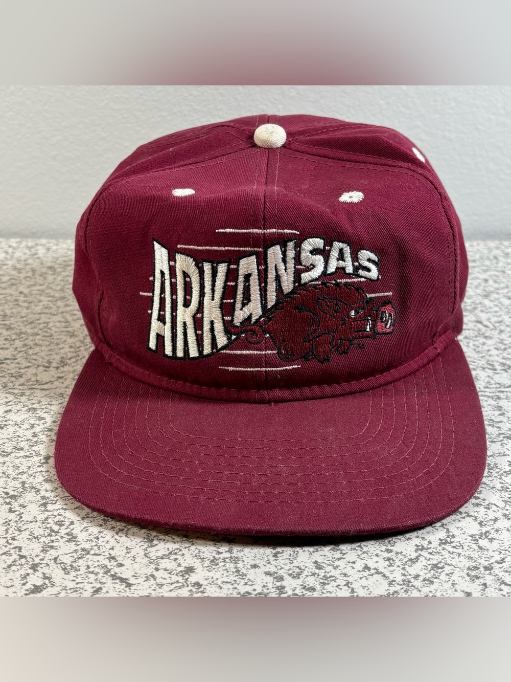 Vintage Arkansas Razorbacks #1 Apparel Hat Cap Adjustable Snapback Made in USA